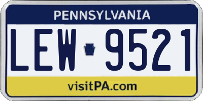 PA license plate LEW9521