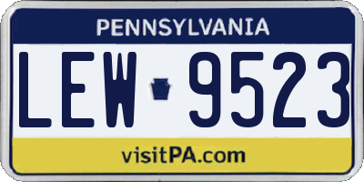 PA license plate LEW9523