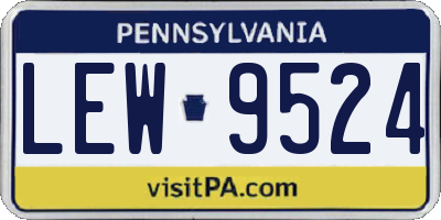 PA license plate LEW9524