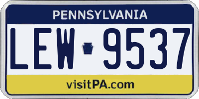 PA license plate LEW9537
