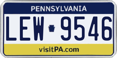 PA license plate LEW9546