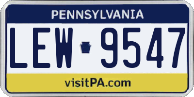 PA license plate LEW9547