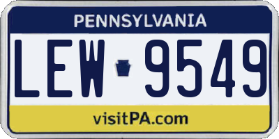 PA license plate LEW9549