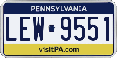 PA license plate LEW9551