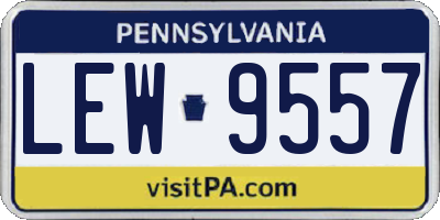 PA license plate LEW9557