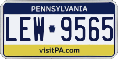 PA license plate LEW9565