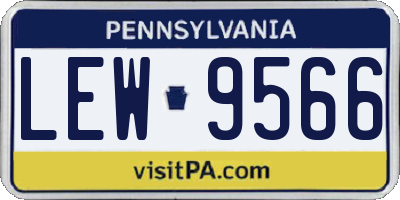 PA license plate LEW9566