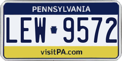 PA license plate LEW9572