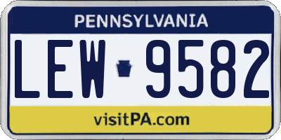 PA license plate LEW9582