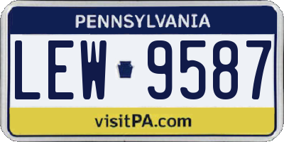 PA license plate LEW9587
