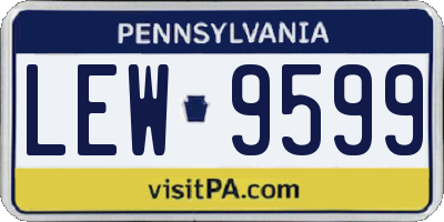 PA license plate LEW9599