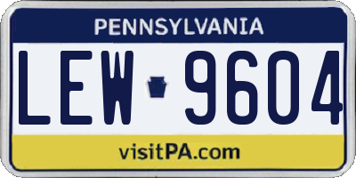 PA license plate LEW9604