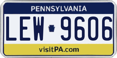 PA license plate LEW9606