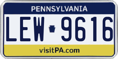 PA license plate LEW9616