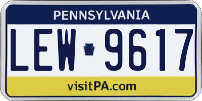 PA license plate LEW9617