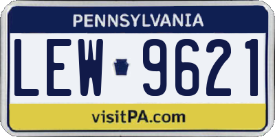 PA license plate LEW9621