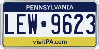 PA license plate LEW9623
