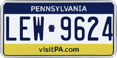 PA license plate LEW9624