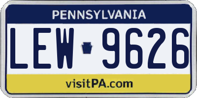 PA license plate LEW9626