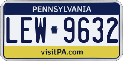 PA license plate LEW9632