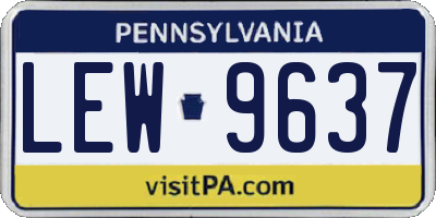 PA license plate LEW9637