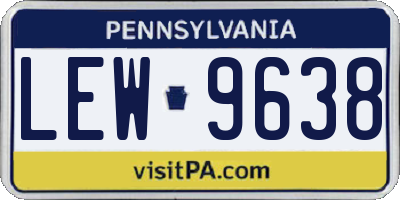PA license plate LEW9638