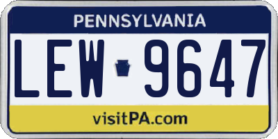PA license plate LEW9647