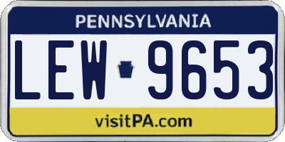 PA license plate LEW9653