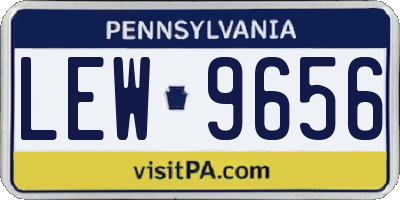 PA license plate LEW9656