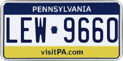 PA license plate LEW9660