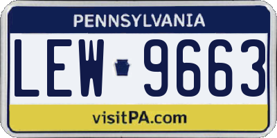 PA license plate LEW9663