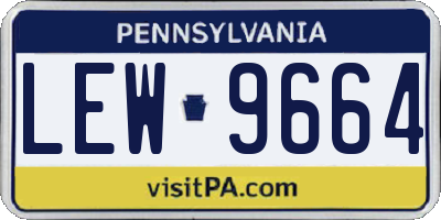 PA license plate LEW9664
