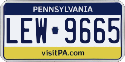 PA license plate LEW9665