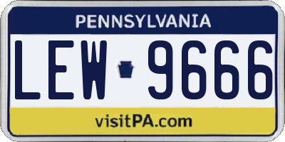 PA license plate LEW9666