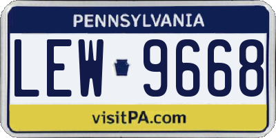 PA license plate LEW9668