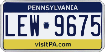 PA license plate LEW9675