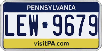 PA license plate LEW9679
