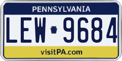 PA license plate LEW9684