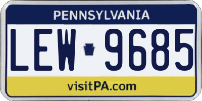 PA license plate LEW9685