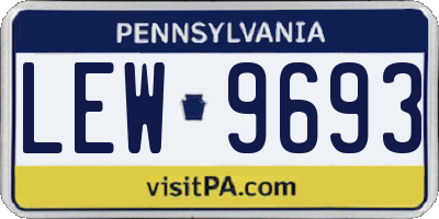 PA license plate LEW9693