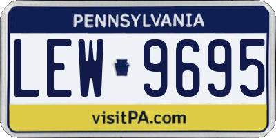 PA license plate LEW9695