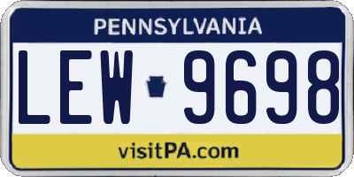 PA license plate LEW9698