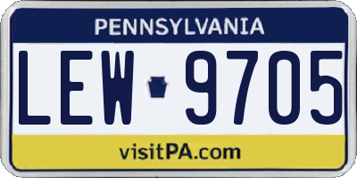PA license plate LEW9705