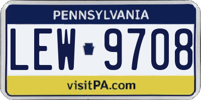 PA license plate LEW9708