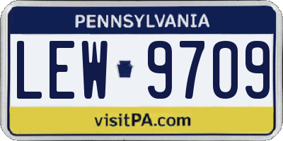 PA license plate LEW9709