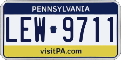 PA license plate LEW9711