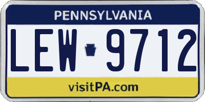 PA license plate LEW9712