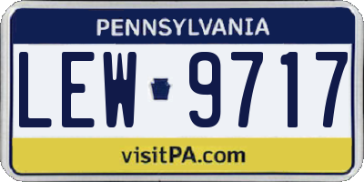 PA license plate LEW9717