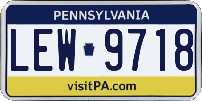 PA license plate LEW9718