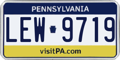 PA license plate LEW9719